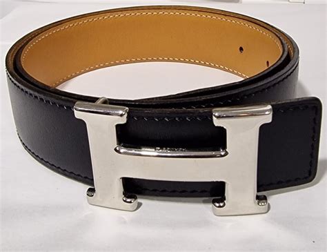 H riem leder Hermès zwart maat 85 cm in Leer 